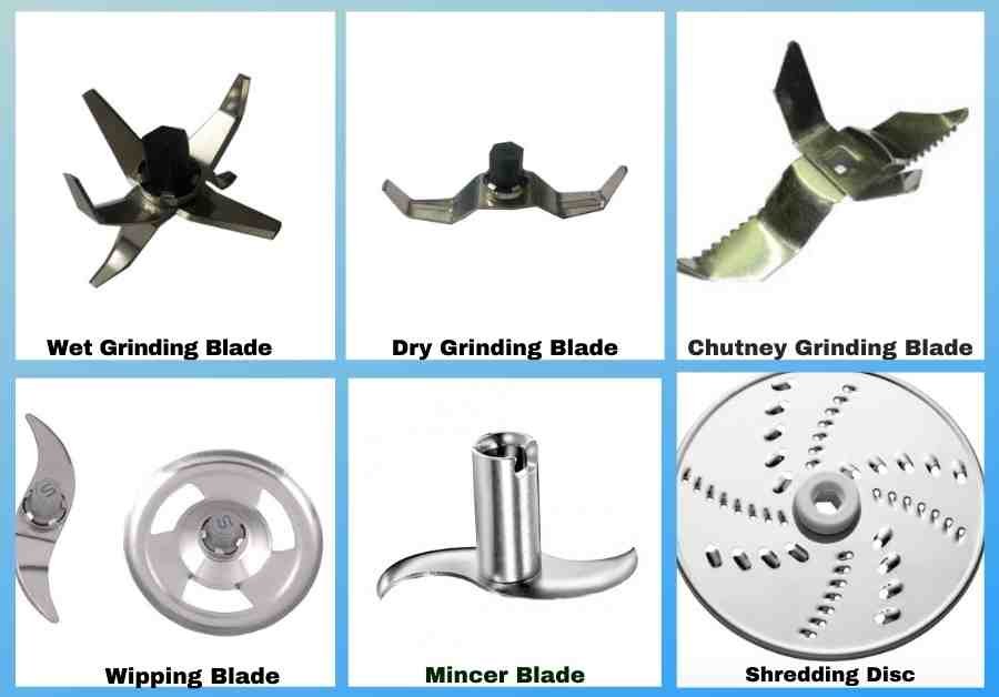 Different types of blades for mixer grinder
