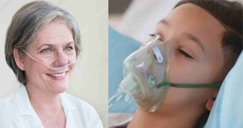oxygen mask or nasal cannula