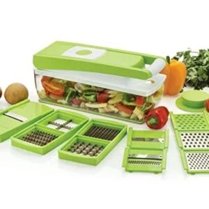 Ganesh Plastic Multipurpose Vegetable and Fruit Chopper Cutter Grater Slicer, Green