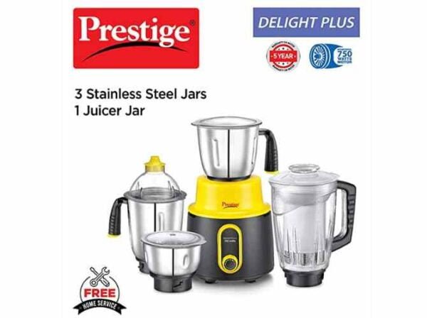 Prestige Delight Plus Mixer Grinder, 750 Watt, 4 Jars